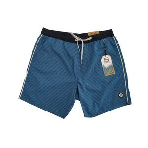 Avalanche Men's XL Quick Dry Board Shorts with Blue Checkered Print. NWT